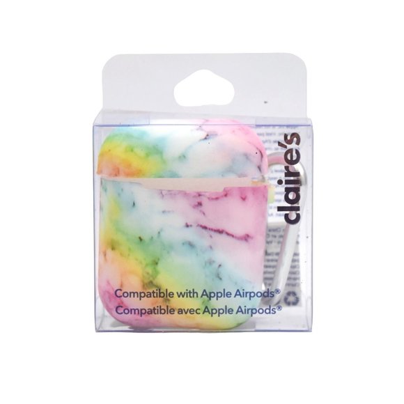 Claires Marble Silicone Wireless Earbud Case Cover Compatible with Airpod - Picture 1 of 2